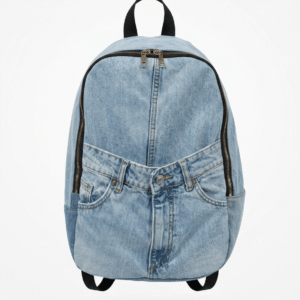Handmade upcycled denim backpack
